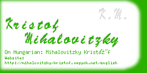 kristof mihalovitzky business card